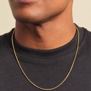 Jaxxon Men's Box Chain 2mm - 14k Gold-Bonded